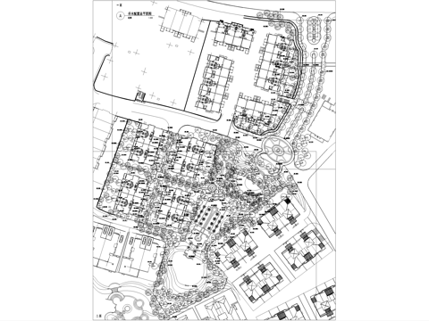 示范区景观植物种植绿化配置平面图 展示区样板区cad施工图