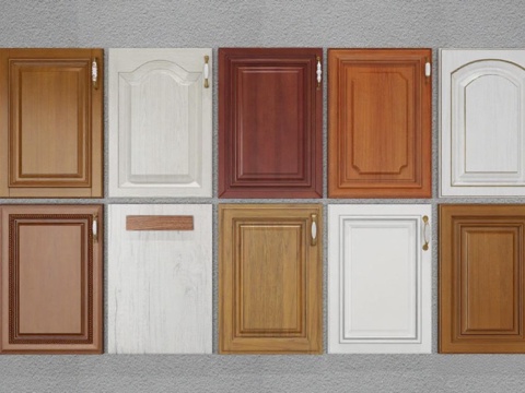 橱柜门板设计样式大全 厨房装修现代经典风格家居装饰 实木烤漆门板3D模型展示免费3d模型