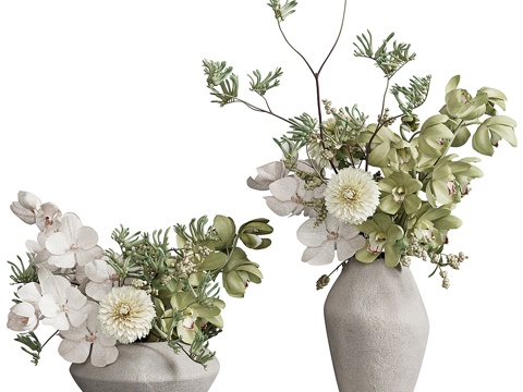  现代花瓶盆栽花艺装饰瓶3d模型 