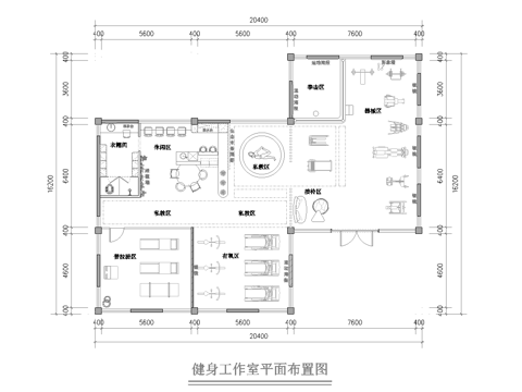 健身房 最新平面施工图合集cad施工图