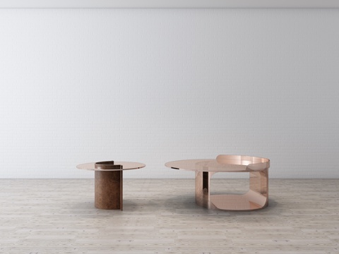  现代轻奢茶几 金属 角几 现代 简约3d模型 