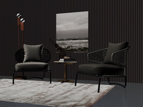  意大利 米洛提 minotti 现代户外休闲藤椅3d模型 