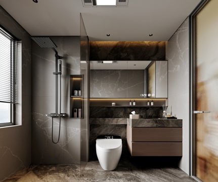  现代风格家居卫生间3d模型 