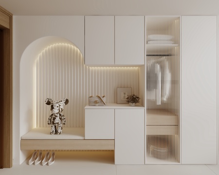  现代玄关柜3d模型 