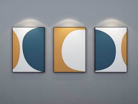  现代简约北欧挂画3d模型 