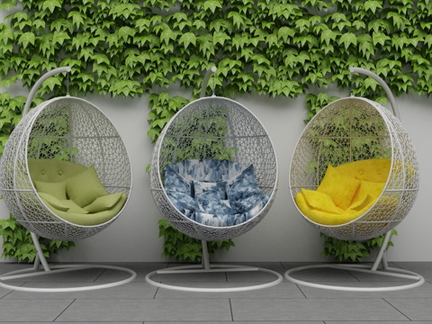  现代吊椅组合3d模型 