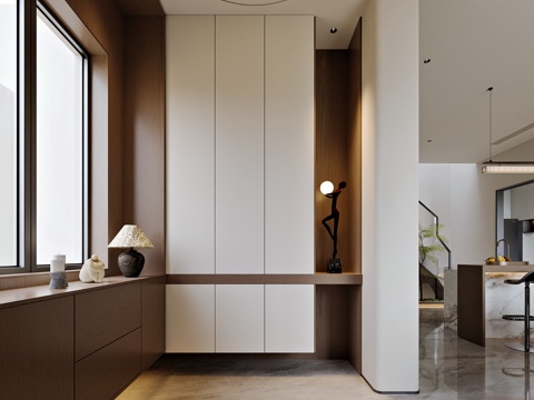  现代风格家居入户玄关3d模型 