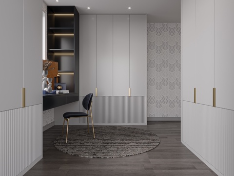  现代简约轻奢儿童房衣帽间3d模型 