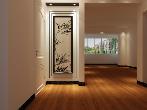  现代入户玄关3d模型 