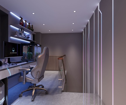  家庭电竞娱乐房3d模型 