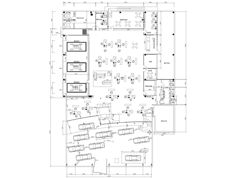 4s店汽车展厅洽谈体验服务中心平面图cad施工图