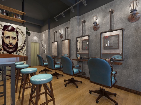  LOFT理发店模型3d模型 