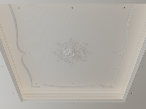  法式天花吊顶3d模型 