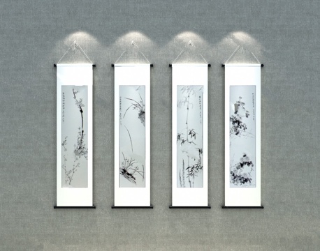  中式装饰画模型3d模型 