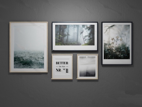  现代北欧装饰画组合3d模型 