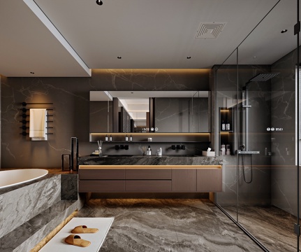  现代风格家居卫生间3d模型 