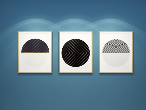  现代北欧简约挂画3d模型 