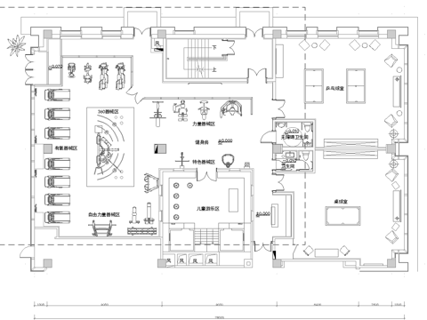 健身会所 最新平面施工图合集cad施工图