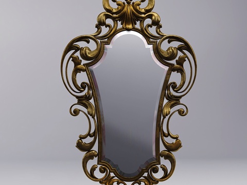  欧式装饰挂镜组合3d模型 