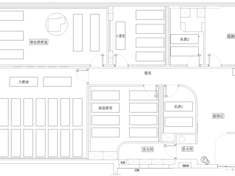  瑜伽健身 最新平面施工图合集cad施工图 