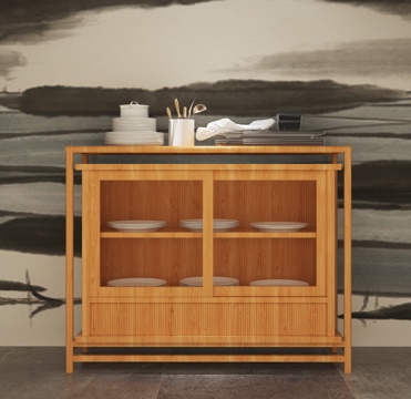  禅意中式中餐厅 橱柜3d模型3d模型 