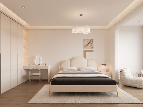  现代卧室3d模型 
