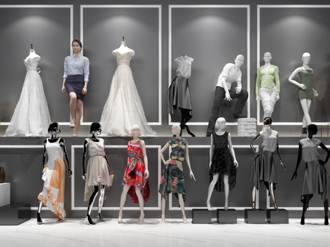  时尚人物服装模特3d模型 