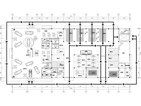 4s店汽车展厅维修体验服务中心平面图cad施工图