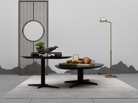  现代茶几组合3d模型 