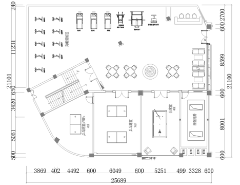 健身会所 最新平面施工图合集cad施工图