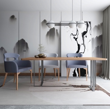  新中式书房 书桌椅3d模型 