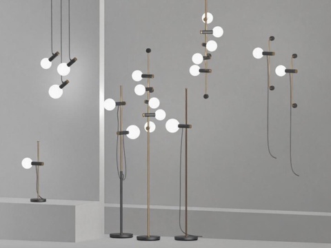 现代简约落地灯 艺术吊灯设计 家居照明灯具展示 商业空间装饰灵感免费3d模型