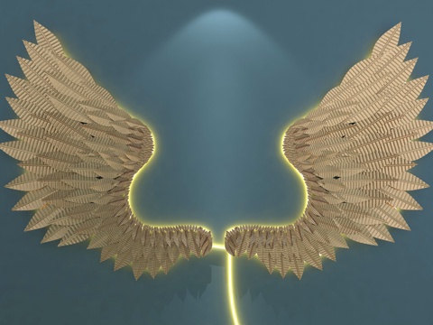  翅膀墙饰装饰灯3d模型 