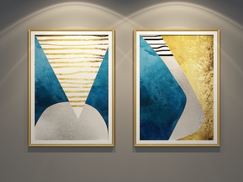  现代简约装饰画3d模型 