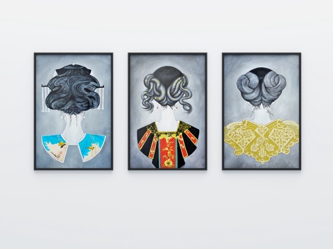  新中式挂画3d模型 