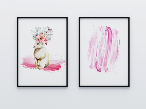  欧式简约挂画 装饰画3d模型 