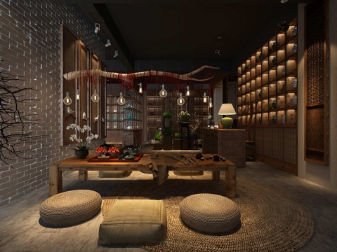  新中式茶室模型3d模型 