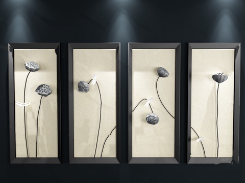  中式装饰画模型3d模型 