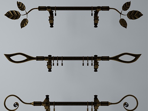  现代铁艺窗杆3d模型 