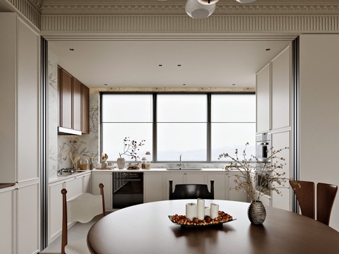  法式风格家居厨房3d模型 