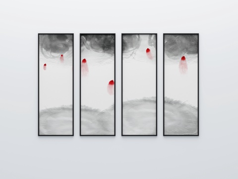  新中式挂画3d模型 