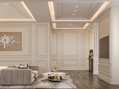  美式欧式轻奢卧室主卧3d模型 