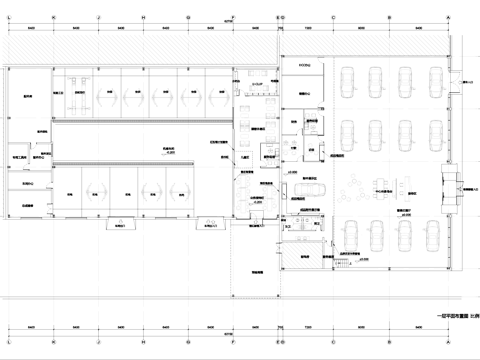4s店汽车展厅维修体验服务中心室内工装cad施工图cad施工图