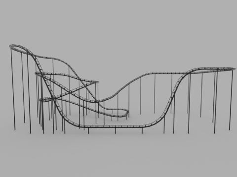  现代风格过山车轨道3d模型 