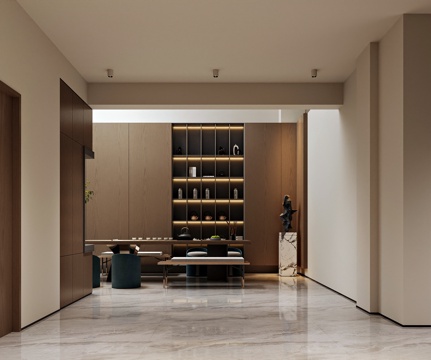  现代风格家居茶室3d模型 