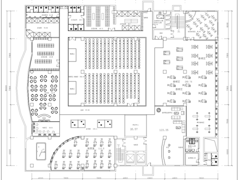 健身会所 最新平面施工图合集cad施工图