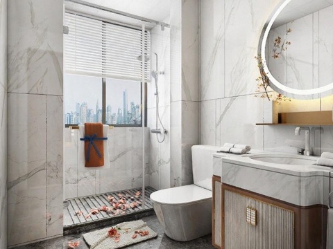 高端现代浴室设计 智能卫浴空间装修灵感免费3d模型