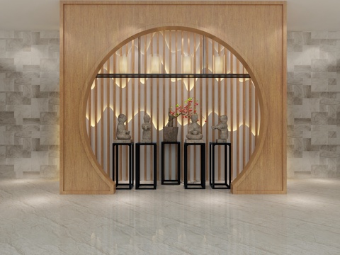  背景墙 形象墙 中式背景墙 中式吊灯3d模型 