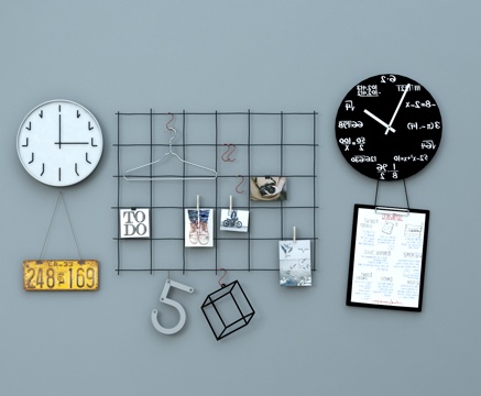  现代墙饰 钟表墙饰 装饰品 相片架 工艺品3d模型 