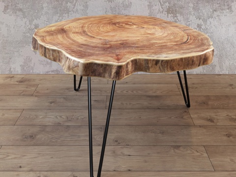  现代实木茶几3d模型 